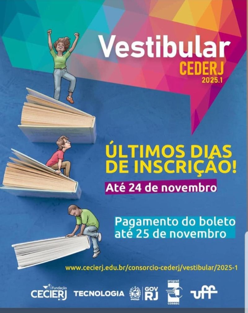 Últimos dias para inscrição do Vestibular Cederj