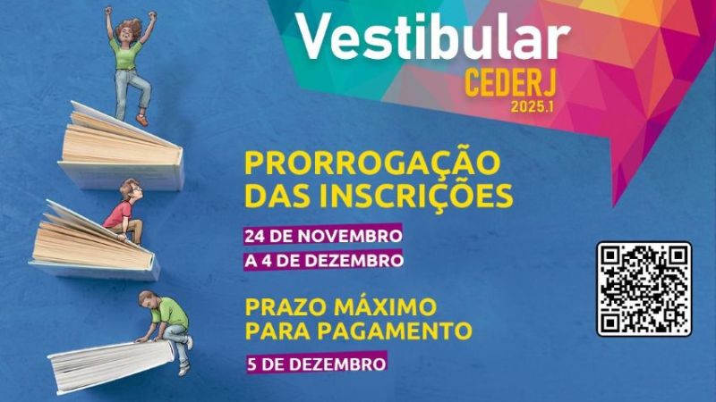 Prorrogadas inscrições para o Vestibular Cederj 2025